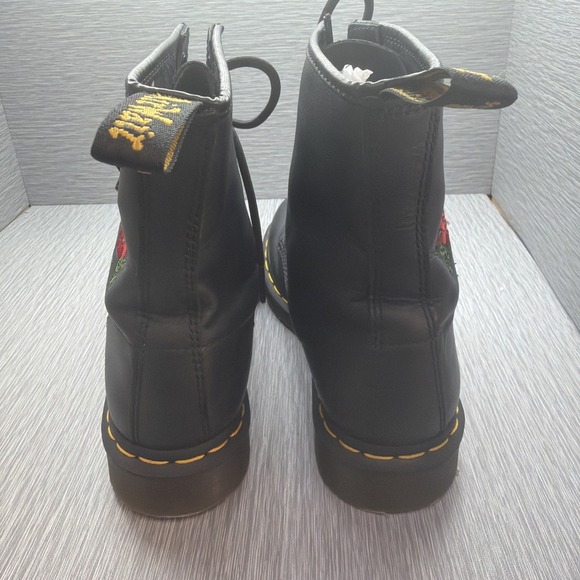 Dr Martens Vonda 1460 Floral Embroidered Boots Black Leather Womens US 9 - Picture 4 of 9